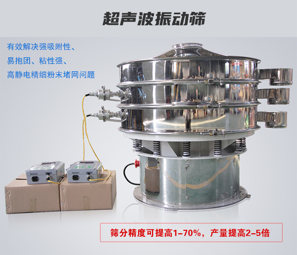 超聲波振動篩有效解決強吸附性、易抱團、粘性強、高靜電精細粉末堵網問題